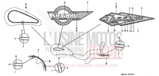 RAYURE/MARQUE (VT1100CS/CT) VT1100CS de 1995